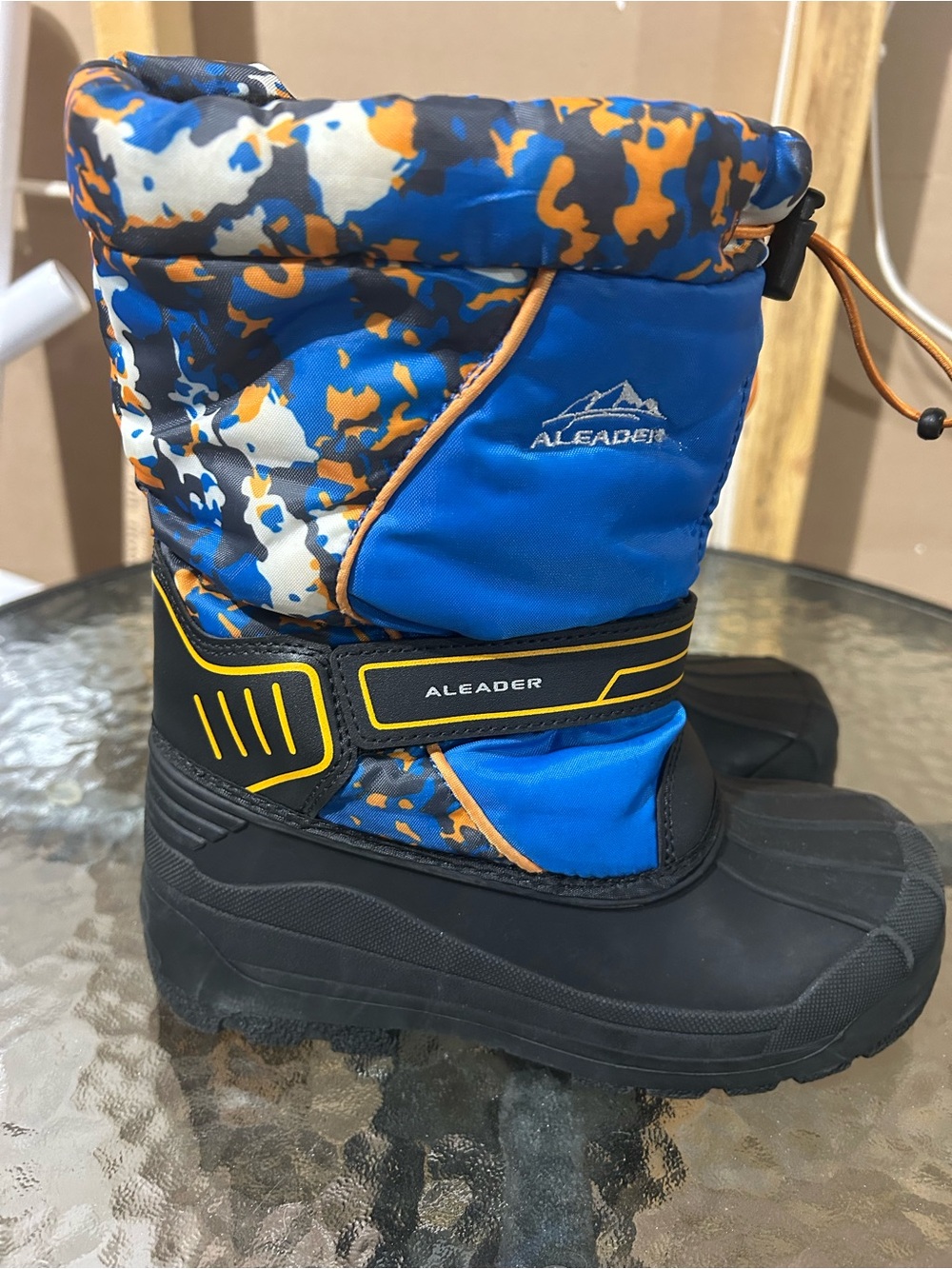 Kids Blue & Orange Snow Boots